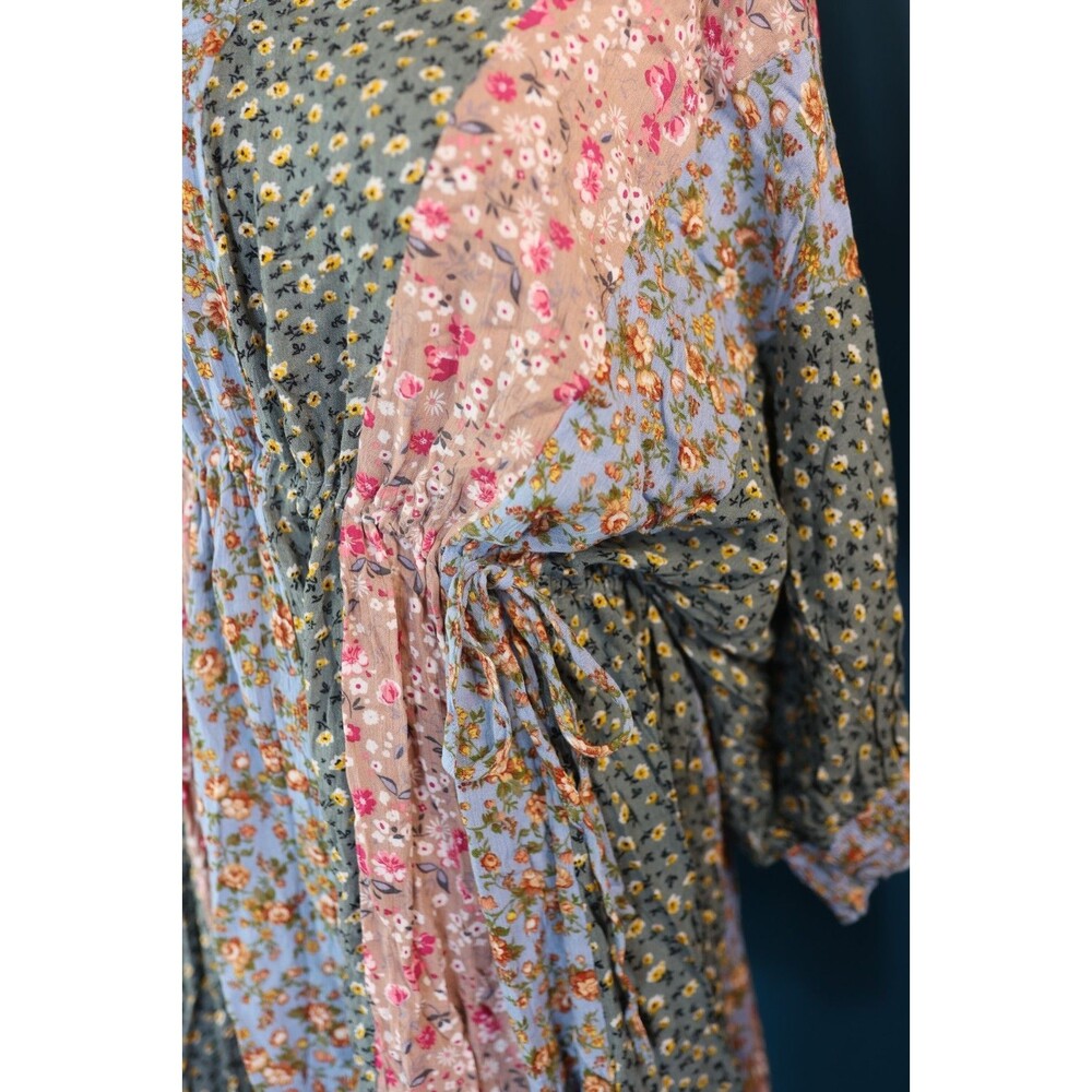 NWT Gigio Floral Colorful Boho Flowy Dress Oversized Cottagecore Peasant Prairie - Picture 3 of 11